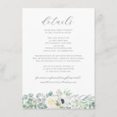 Kristen Boho Floral Greenery Wedding Details Informatiekaartje (Voorkant)
