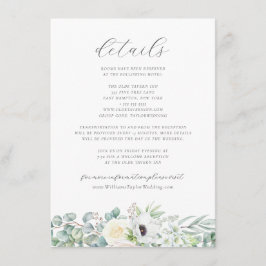 Kristen Boho Floral Greenery Wedding Details Informatiekaartje