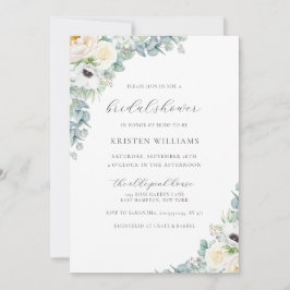 Kristen Boho White Floral & Greenery Vrijgezellenf Kaart