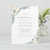 Kristen Boho White Floral & Greenery Vrijgezellenf Kaart (Staand voorkant)