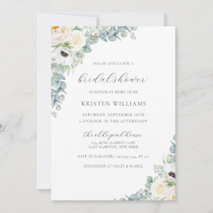 Kristen Boho White Floral & Greenery Vrijgezellenf Kaart