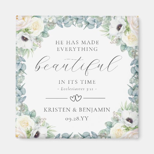 Kristen Christelijk Wedding Favors Bible Verse Magneet (Voorkant)