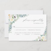Kristen Elegant Boho Greenery Meal Choice Wedding RSVP Kaartje (Voorkant)