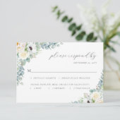 Kristen Elegant Boho Greenery Meal Choice Wedding RSVP Kaartje (Staand voorkant)