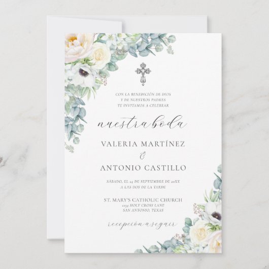 Kristen Invitación de Boda Católica Wedding Kaart (Voorkant)