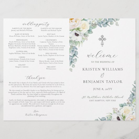 Kristen katholieke bruilding Mass Ceremony Program (Voorkant)