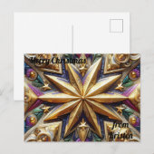 KRISTEN ~ KERST ~ 3D-sterpatroon ~ Briefkaart (Voorkant / Achterkant)