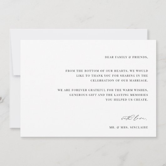 KRISTEN Minimalist 3 foto bruiloft Bedankkaart (Achterkant)