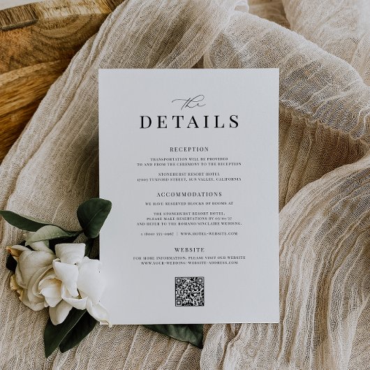 KRISTEN Minimalist Wedding Details Kaart