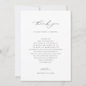 KRISTEN Minimalistische bruiloft receptie Dank u Bedankkaart (Voorkant)