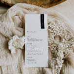 KRISTEN Modern Wedding Place Card Menu<br><div class="desc">KRISTEN moderne minimalistische,  bruiloft gast plaats kaart en menu. Kenmerken,  zwarte typografie op witte achtergronden. Let op: gastennamen moeten individueel worden ingevoerd en aan uw winkelwagentje worden toegevoegd.</div>
