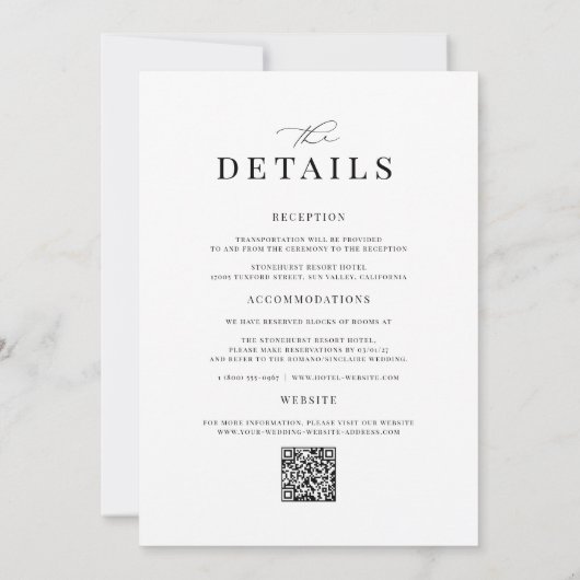 KRISTEN Moderne minimalistische All-in-One bruilof Kaart (Achterkant)