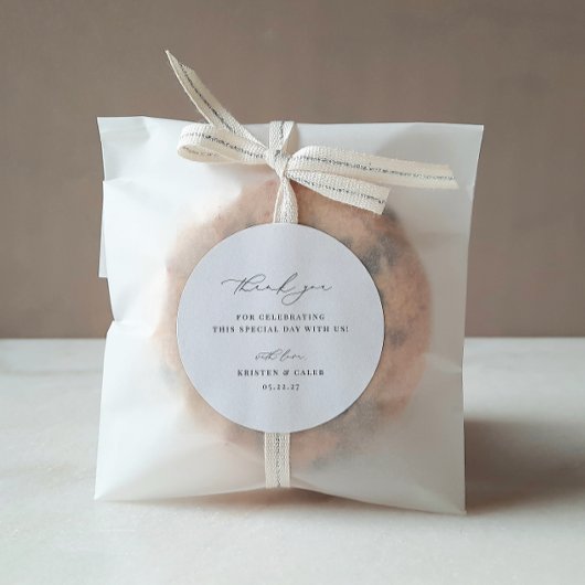 KRISTEN Moderne minimalistische bruiloft Dank u Ronde Sticker