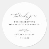 KRISTEN Moderne minimalistische bruiloft Dank u Ronde Sticker (Voorkant)