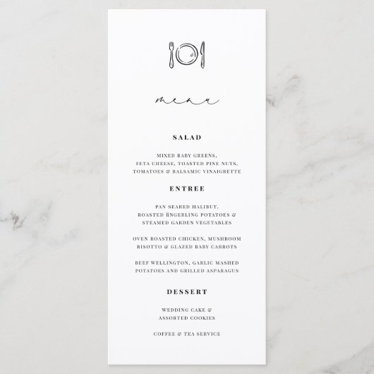 KRISTEN Moderne minimalistische bruiloft Menu (Voorkant)