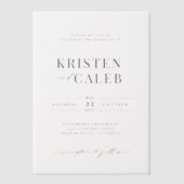KRISTEN Moderne minimalistische bruiloft Vellum Uitnodigingen (Voorkant)