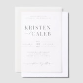 KRISTEN Moderne minimalistische bruiloft Vellum Uitnodigingen (Offset)