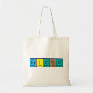 Kristen periodieke tabelnaam canvas tas