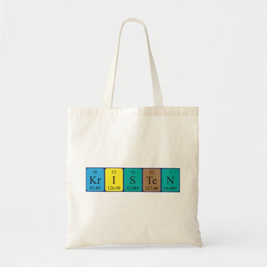 Kristen periodieke tabelnaam canvas tas (Voorkant)