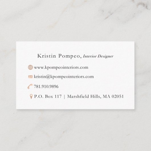 Kristen Pompeo Visitekaartje (Achterkant)