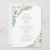 Kristen Simple White Floral katholieke bruiloft Kaart (Achterkant)