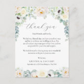 Kristen White Floral Wedding Reception Hartelijk d Briefkaart (Voorkant)