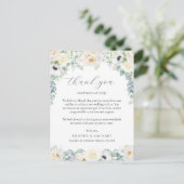 Kristen White Floral Wedding Reception Hartelijk d Briefkaart (Staand voorkant)