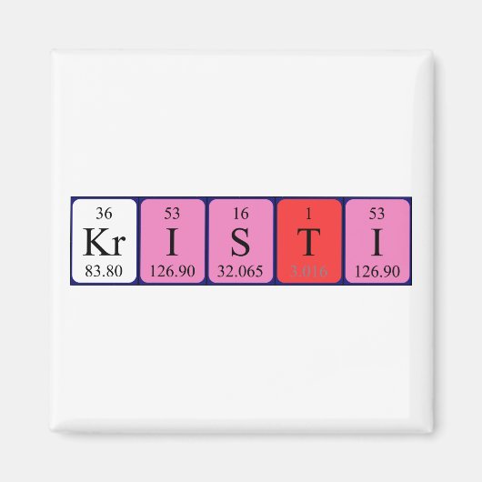 Kristi periodieke lijstnaam magnet (Voorkant)