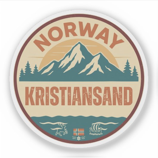 Kristiansand, Noorwegen Norway Sticker (Voorkant)