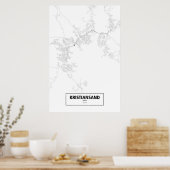Kristiansand, Noorwegen (zwart op wit) Poster (Keuken)