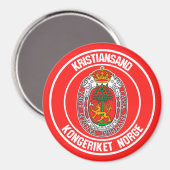 Kristiansand Round Emblem Magneet (Voorkant / Achterkant)
