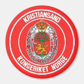 Kristiansand Round Emblem Magneet (Voorkant)