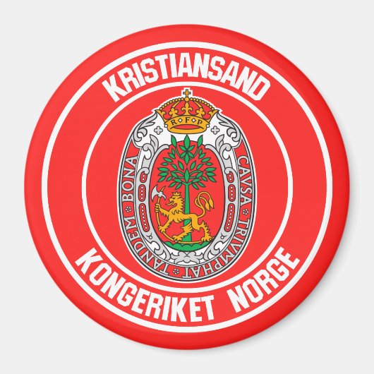 Kristiansand Round Emblem Magneet (Voorkant)