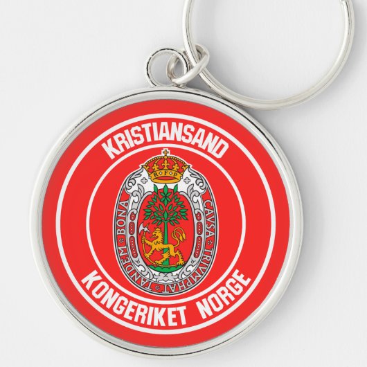 Kristiansand Round Emblem Sleutelhanger (Voorkant)