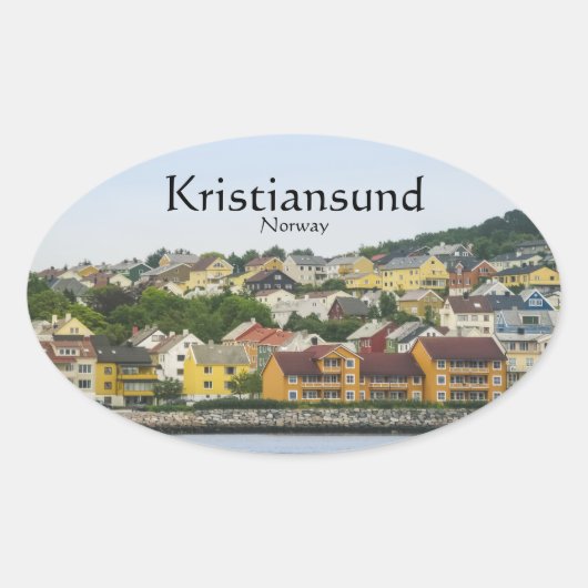 Kristiansund Norway Ovale Sticker (Voorkant)