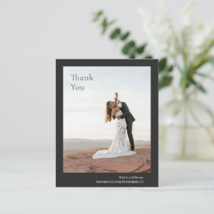 Kristin Charcoal Modern Wedding Dank u kaart