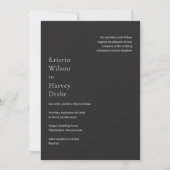 Kristin Charcoal Modern Wedding Kaart (Voorkant)