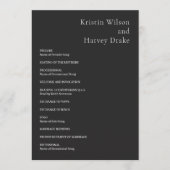 Kristin Charcoal Modern Wedding Programmakaart (Voorkant)