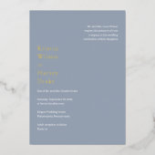 Kristin Dusty Blue Modern Wedding Folie Uitnodiging (Voorkant)