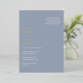 Kristin Dusty Blue Modern Wedding Folie Uitnodiging (Staand Voorkant)