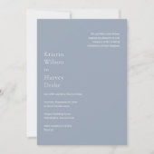Kristin Dusty Blue Modern Wedding Kaart (Voorkant)