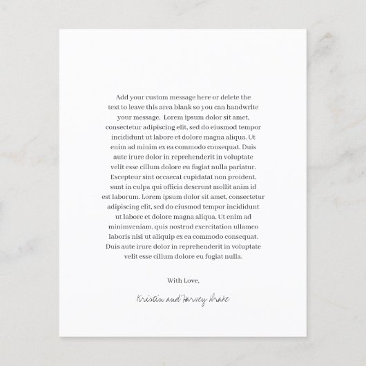 Kristin Foto Moderne bruiloft Dank u kaart (Achterkant)