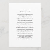 Kristin foto moderne bruiloft menu (Achterkant)