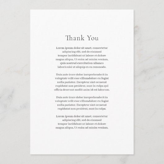 Kristin foto moderne bruiloft menu (Achterkant)