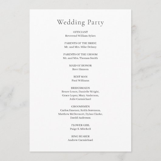 Kristin foto moderne bruiloft programmakaart (Achterkant)