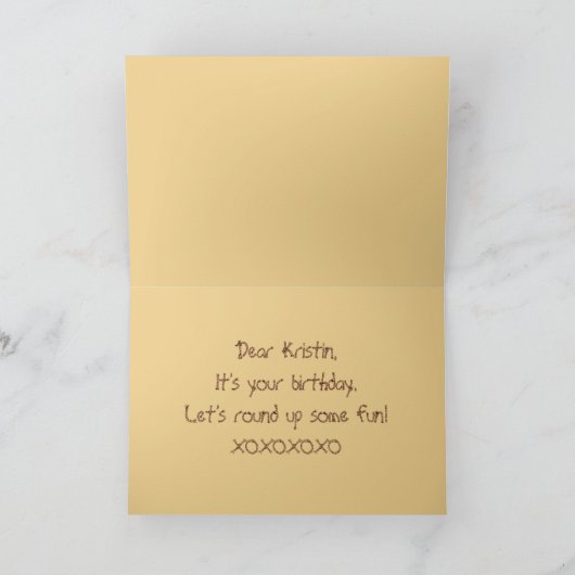 Kristin Happy Birthday Palomino Paard Kaart (Binnen)