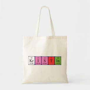 Kristin periodieke lijstnaam canvas tas