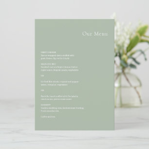 Kristin Sage Green Moderne bruiloft Menu