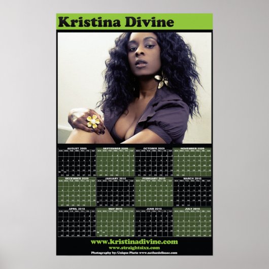 Kristina Divine Pin-up Kalender Poster (Voorkant)