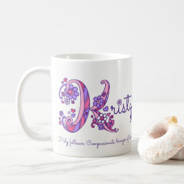 Kristy naam betekent decoratieve K monogram mok
